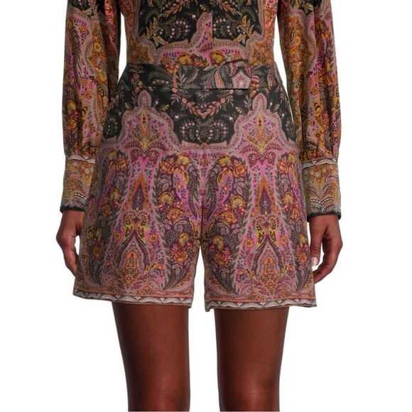 KOBI HALPERIN Andi Paisley Shorts in Black Multi NWT Size XS - Picture 2 of 10